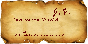 Jakubovits Vitold névjegykártya